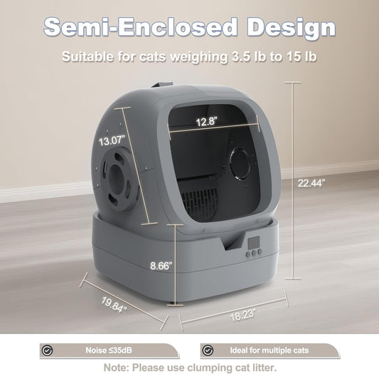 FeedoraPet™ Automatic Self-Cleaning Cat Litter Box with App Control