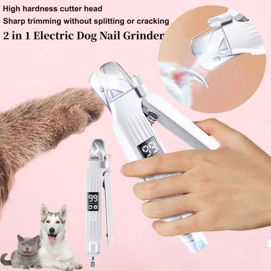 FeedoraPet™ PawPerfect Pro – 2-in-1 LED Pet Nail Trimmer & Grinder | Safe, Quiet & Stress-Free Grooming