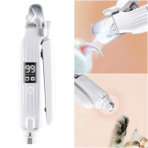 FeedoraPet™ PawPerfect Pro – 2-in-1 LED Pet Nail Trimmer & Grinder | Safe, Quiet & Stress-Free Grooming