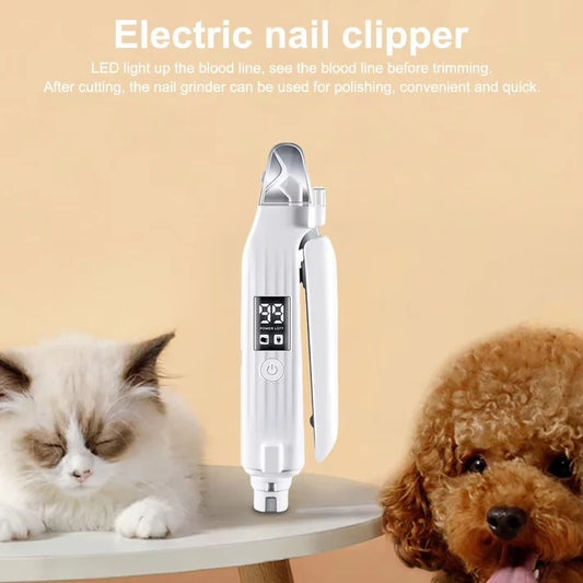 FeedoraPet™ PawPerfect Pro – 2-in-1 LED Pet Nail Trimmer & Grinder | Safe, Quiet & Stress-Free Grooming